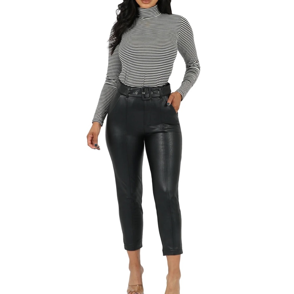 Black leather pants